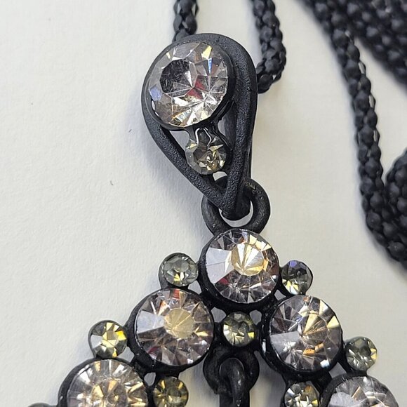 Crystal Teardrop Pendant Necklace Long Sweater Necklace - Picture 5 of 9